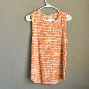 Athleta orange,‎ tie-dyed, striped breezy, athletic tank size medium
